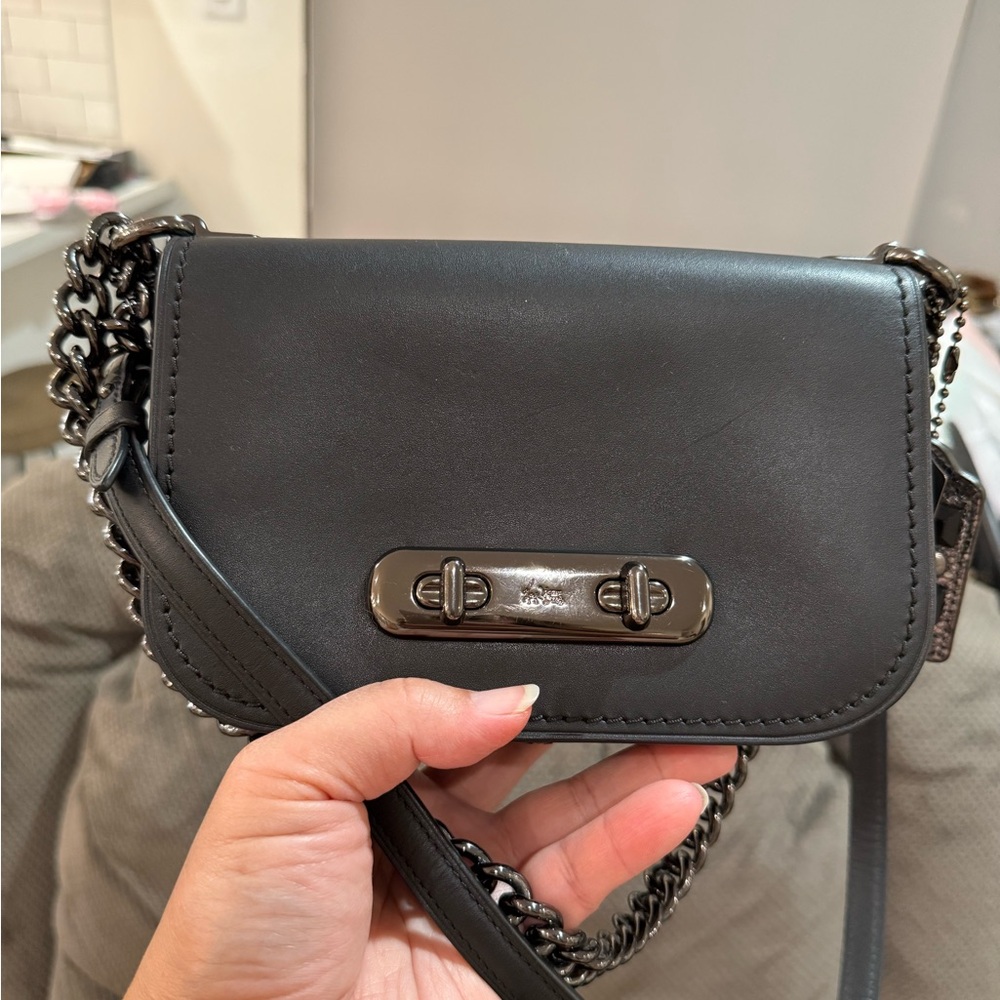 Coach Black Crossbody Bag with Chain Strap